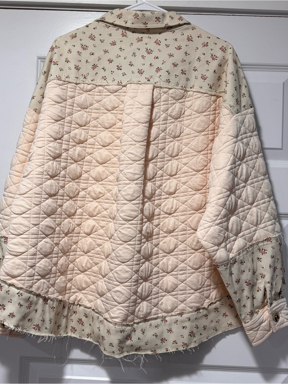 New In Quilted Floral-Trim Puffer Jacket in Blush - Picture 9 of 14